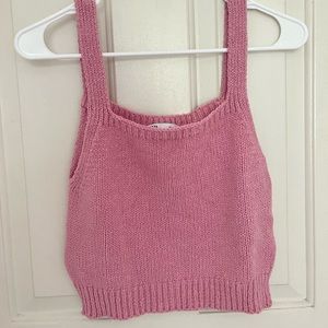 Zara pink knit crop top 💗